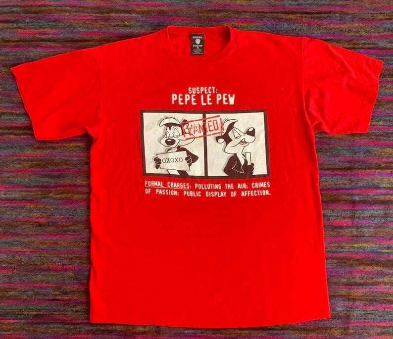 Vintage 90S Pepe Le Pew Warner Bros Looney Tunes Single Stitch T Shirt