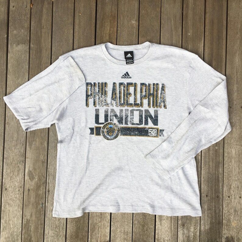 Vintage 90S Philadelphia Union American Soccer Unisex Oversized Xl Adidas Sportswear Long Sleeve T Shirt Retro Hip Hop Streetwear Mls Fan