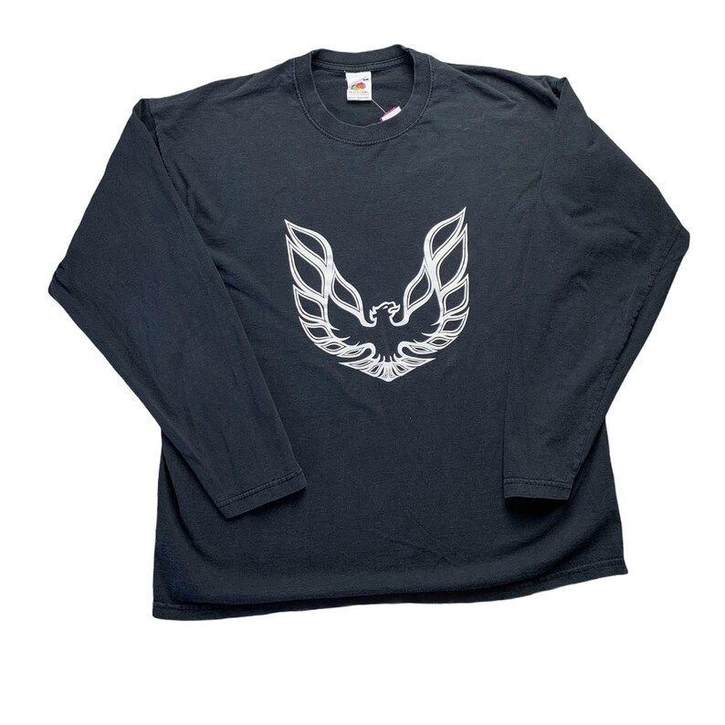 Vintage 90S Pontiac Firebird Black Long Sleeve T Shirt Crew Neck Graphic Adult Medium Large