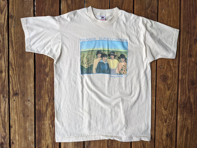 Vintage 90S Prarie Sunflowers Art Single Stitched Tee
