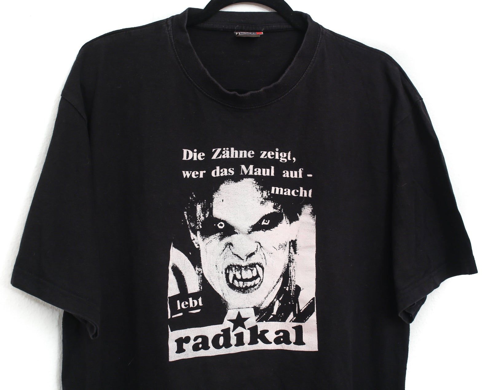 Vintage 90S Radikal German Subculture Political Propaganda T-Shirt