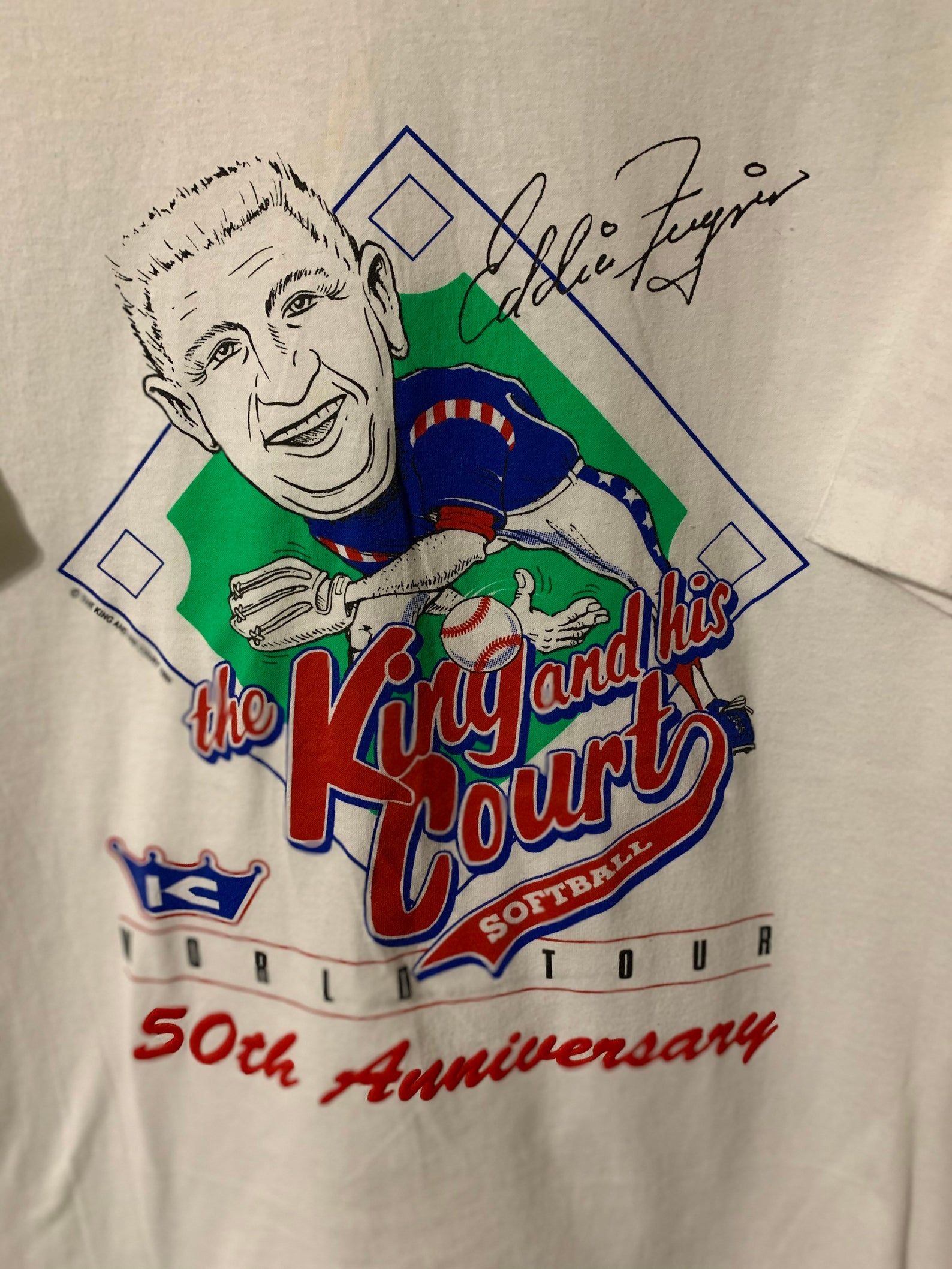 Vintage 90S Rare Eddie Feigner The King And His Court 50Th Anniversary 1990 T-Shirt