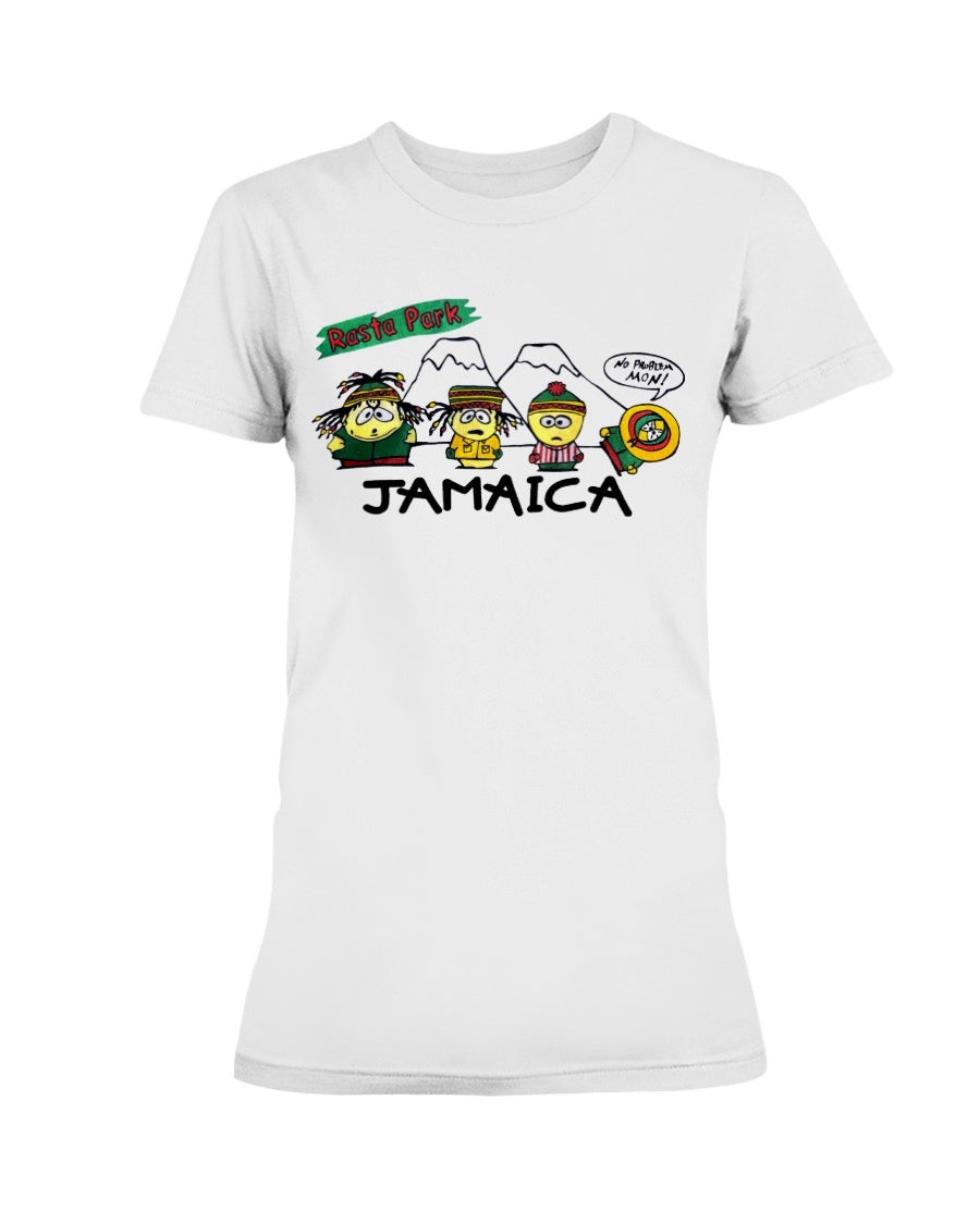 Vintage 90S Rasta Park Jamaica South Park Weed Raggae Music Tourist Vacation Ladies T Shirt 211104