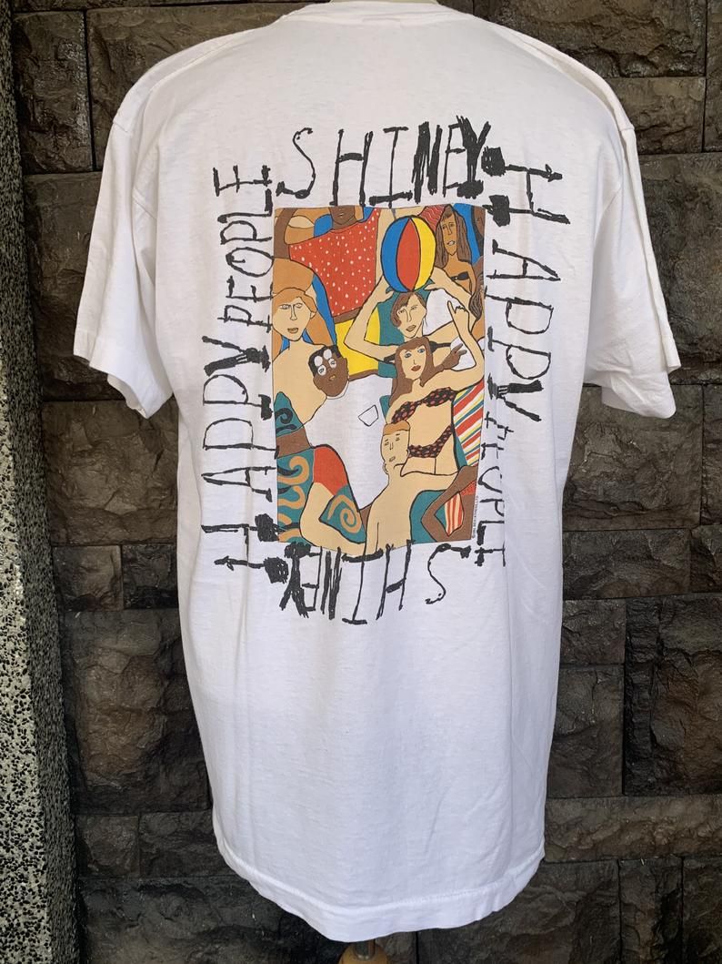 Vintage 90s Rem Shiny Happy People Tour Band Shirt