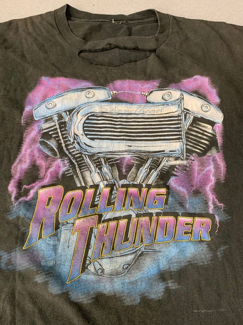 Vintage 90S Rolling Thunder Motorcycles Shirt