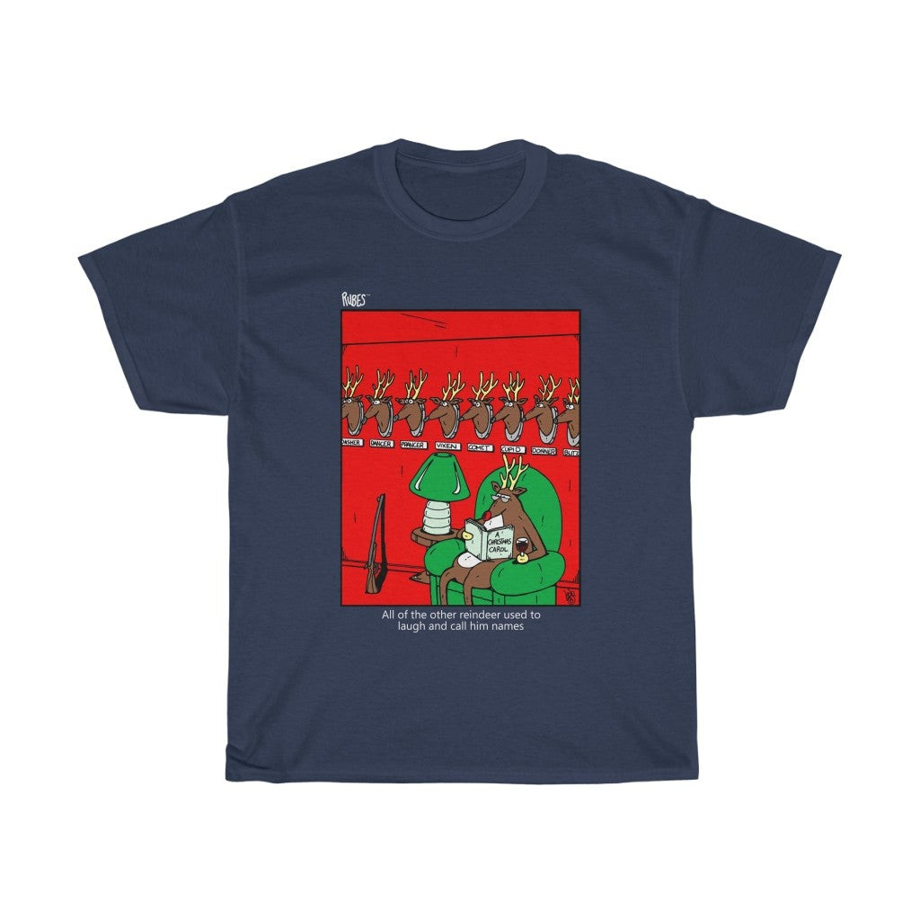 Vintage 90S Rudolf All The Other Reindeer Used To Laugh And Call Him Names Christmas Rubes Tee 211213