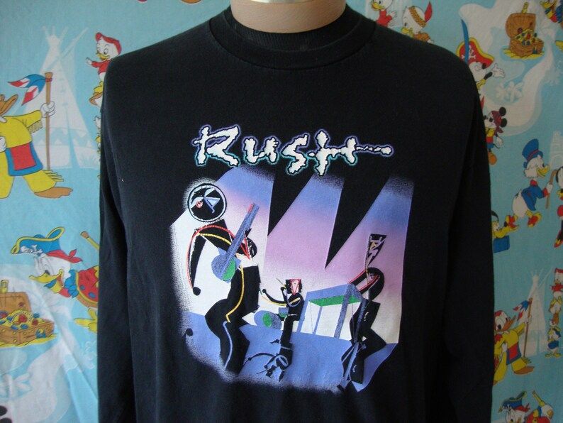 Vintage 90S Rush A Show Of Hands Long Sleeve Band Tee Concert Tour Prog Progressive Rock T Shirt Adult