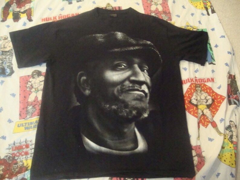 Vintage 90S Sanford And Son Redd Foxx Tv Show Junk Man All Over Print T Shirt