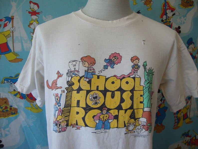 Vintage 90S School House Rock Cartoon 1997 T Shirt