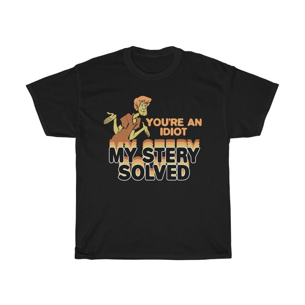 Vintage 90S Scooby Doo Youre An Idiot Mystery Solved Cartoon Unisex Heavy Cotton Tee 211029