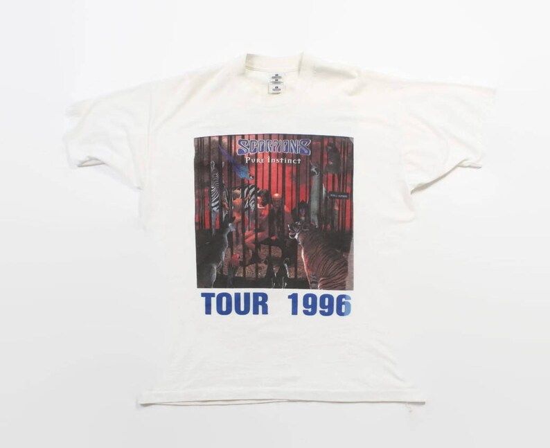 Vintage 90S Scorpions T Shirt1990S Pure Instinct 96 Concert Tour Tee Shirt Tshirt