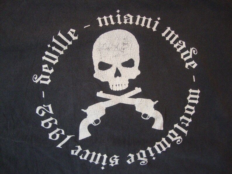 Vintage 90S Seville Miami Made World Wide Black T Shirt