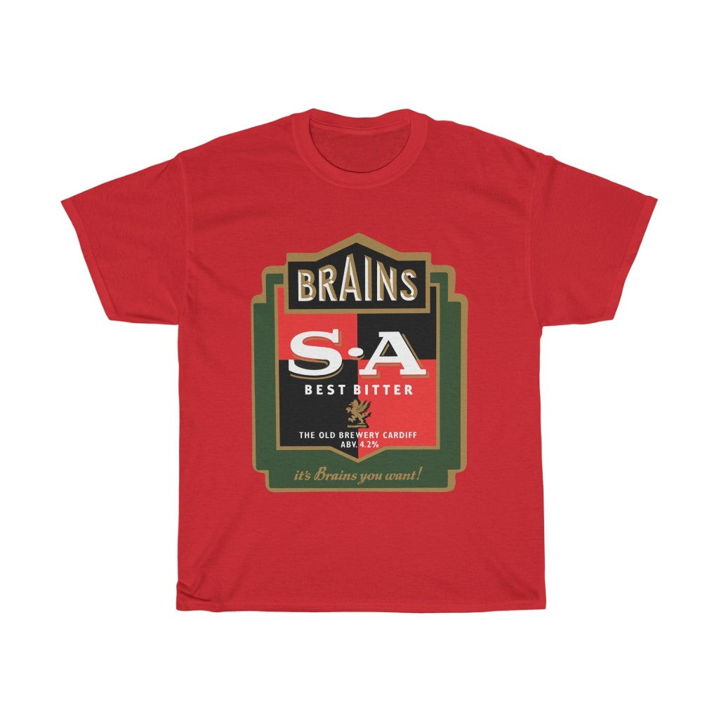 Vintage 90S Shirt Brains Beer Sa Best Bitter Unisex Heavy Cotton Tee 211117