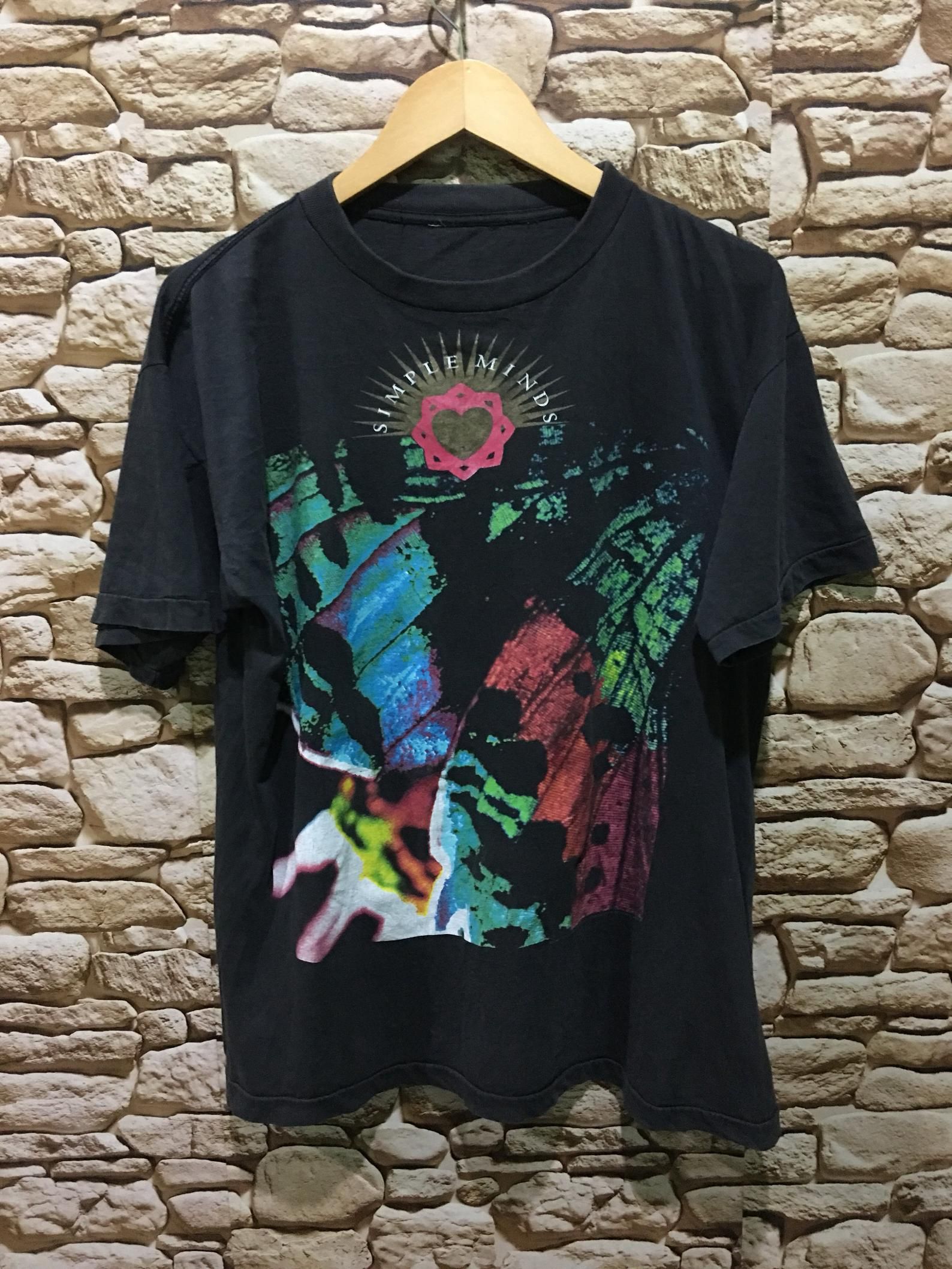 Vintage 90S Simple Minds Real Life Tour Rock Band Tee / Tour Shirt