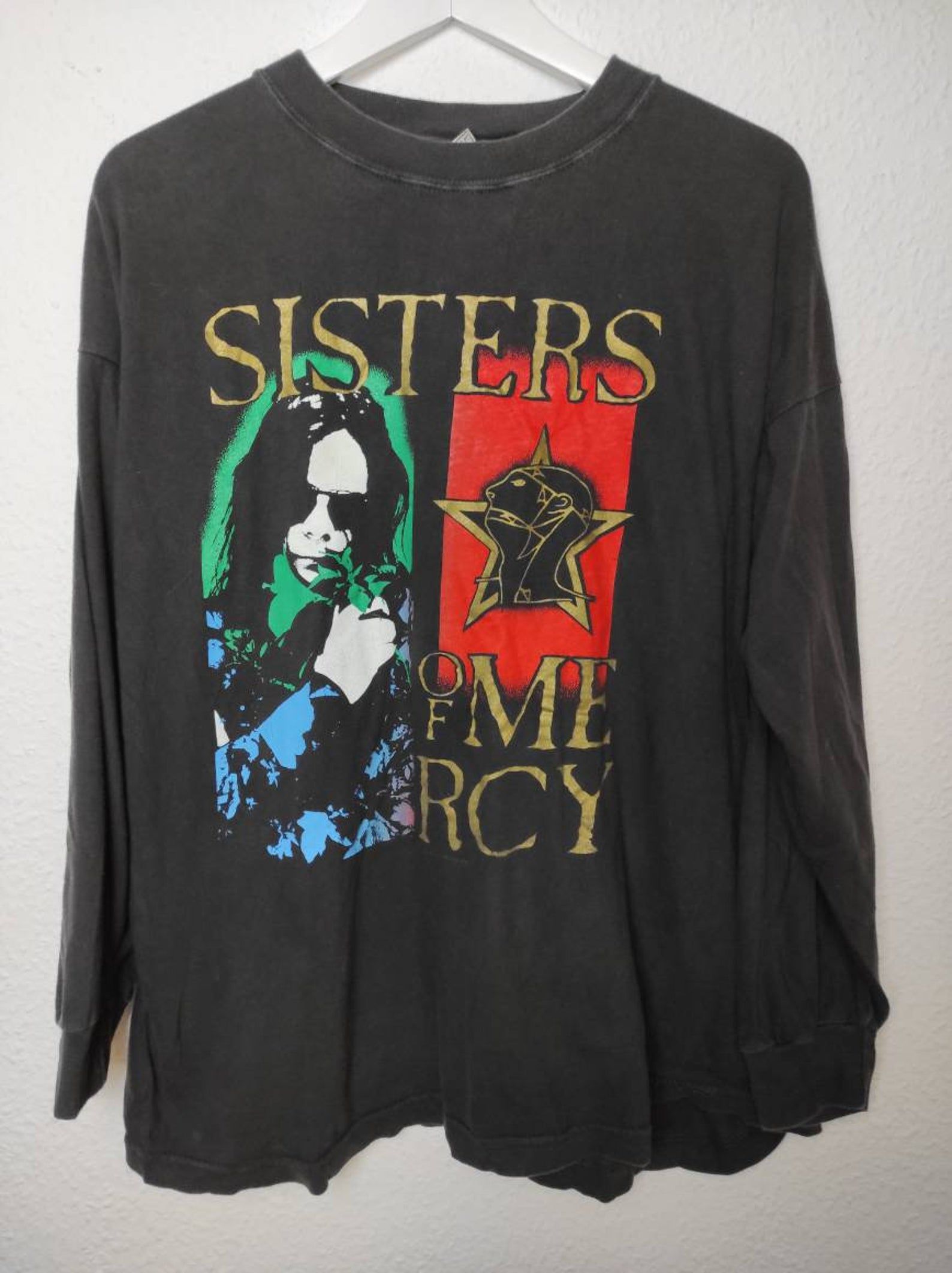 Vintage 90S Sisters Of Mercy Band Shirt Longsleeve Dark Wave Goth Gothic Depeche Mode Lydia Lunch Sonic Him
