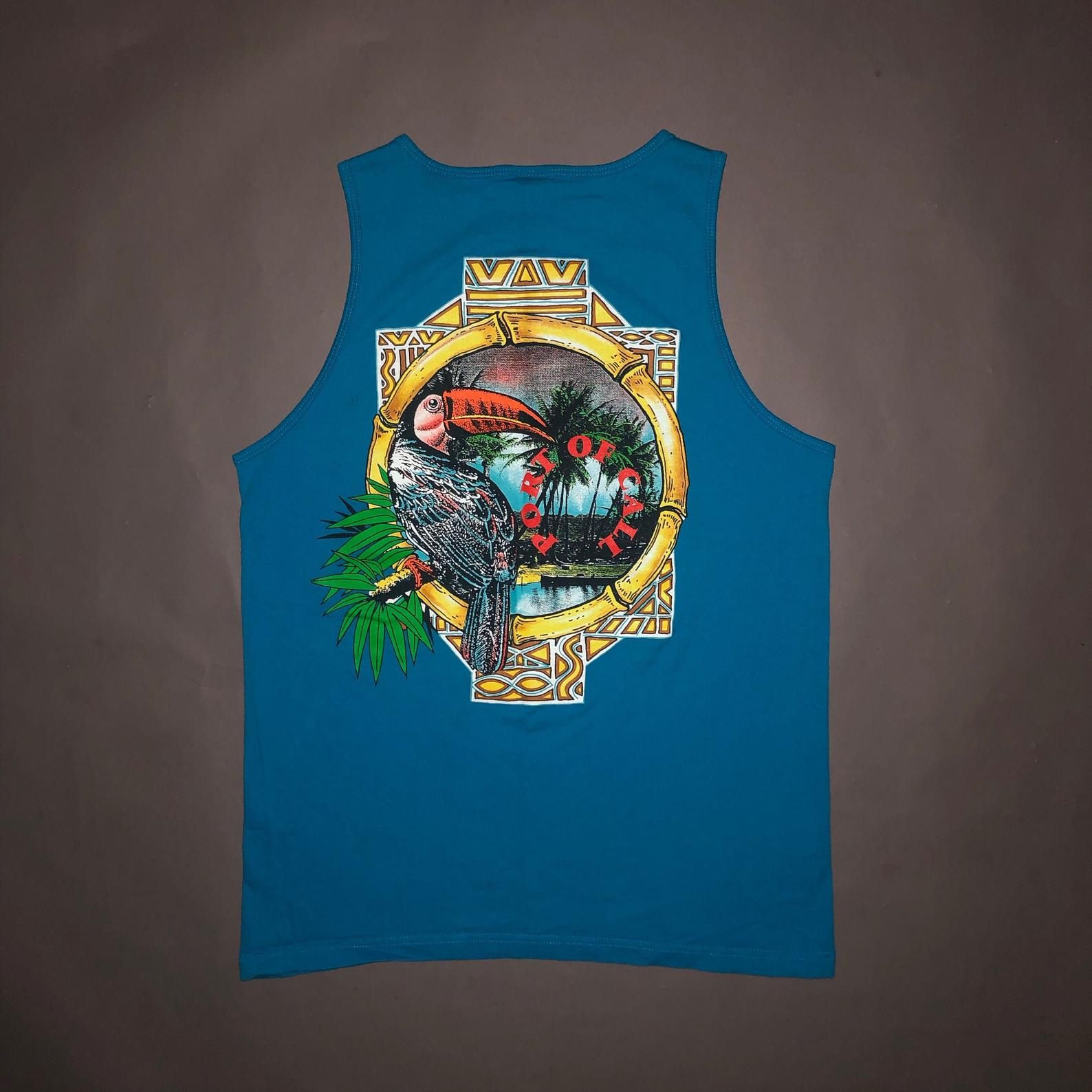 Vintage 90S St Johns Bay Parrot Tank Top T Shirt Port Of Call 1990S