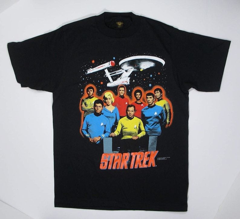 Vintage 90S Star Trek T Shirt Black Tee M L 1991 New Old Stock Rare Tv Show Changes Brand Nos Leonard Nimoy Spock Sulu Uhura 80S vintage 90s star trek t shirt black tee m l 1991 new old stock rare tv show changes brand nos leonard nimoy spock sulu uhura 80s uagye