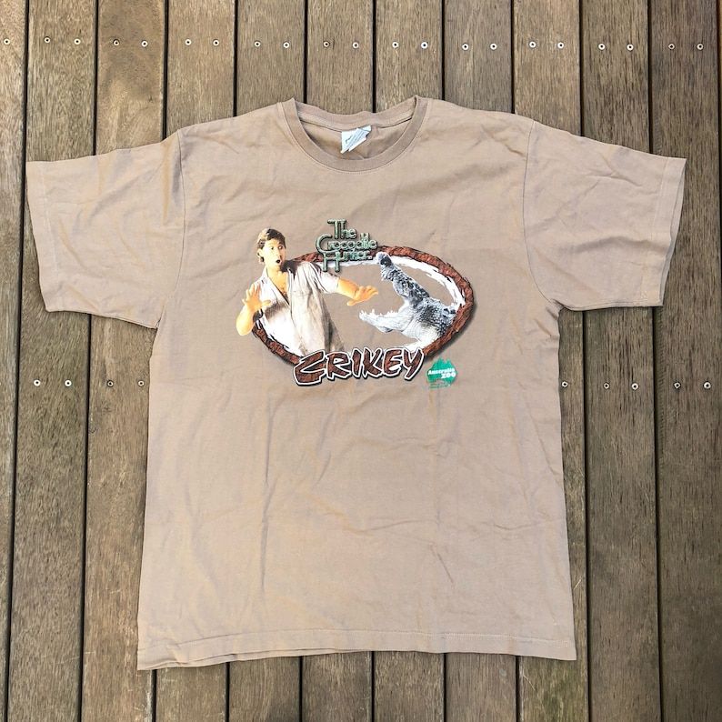 Vintage 90S Steve Irwin The Crocodile Hunter Crikey Australia Zoo Unisex T Shirt Retro Hipster Souvenir Steve Irwin Croc Hunter Summer Tee vintage 90s steve irwin the crocodile hunter crikey australia zoo unisex t shirt retro hipster souvenir steve irwin croc hunter summer tee jwytf