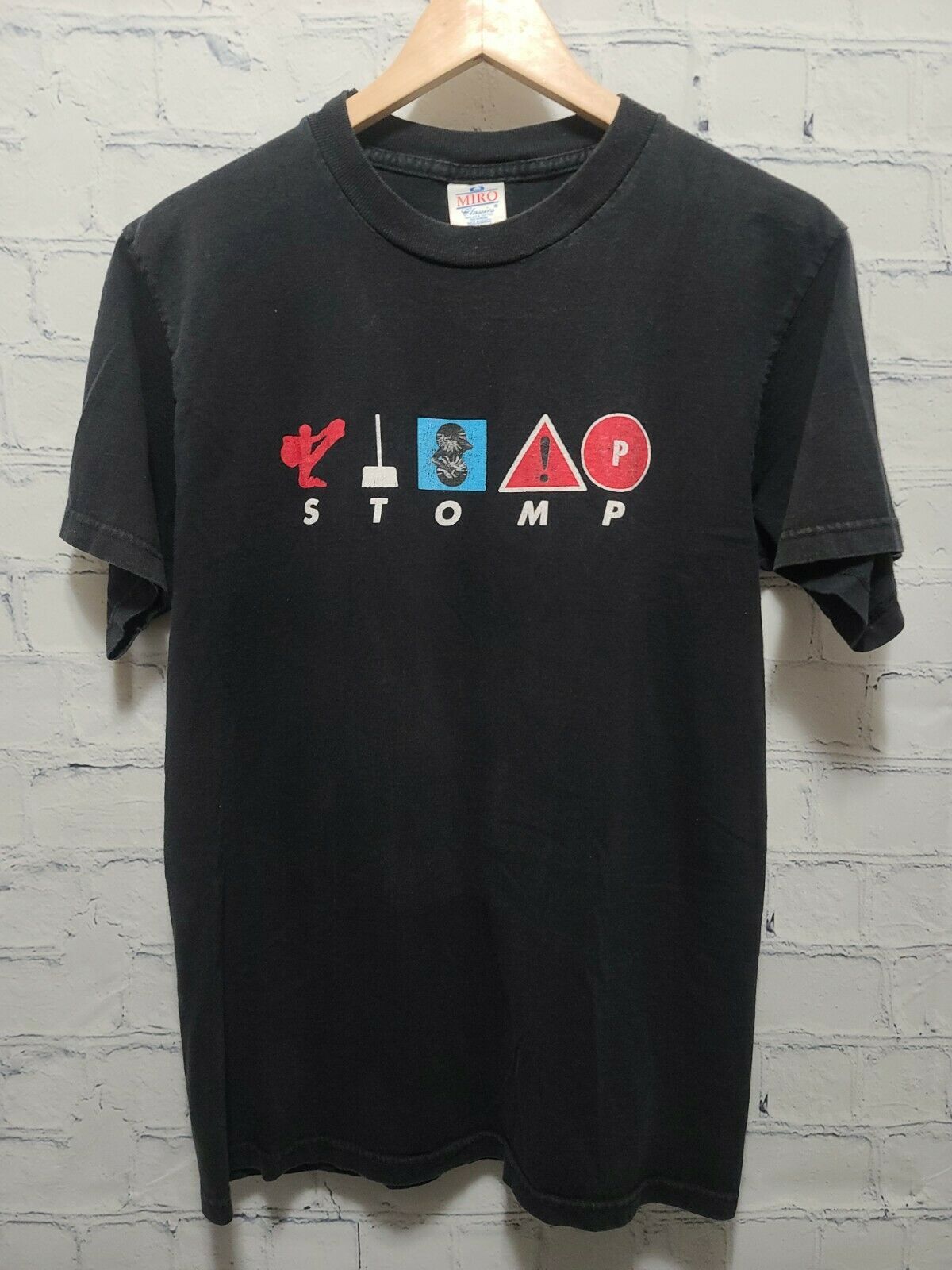 Vintage 90S Stomp Music Group Band Tee Black Graphic Shirt