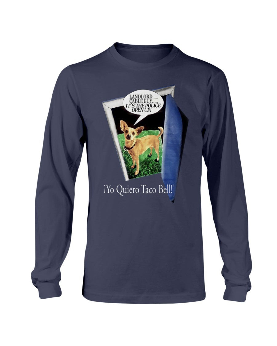 Vintage 90S Taco Bell 1998 Dog Print Long Sleeve T Shirt 211230