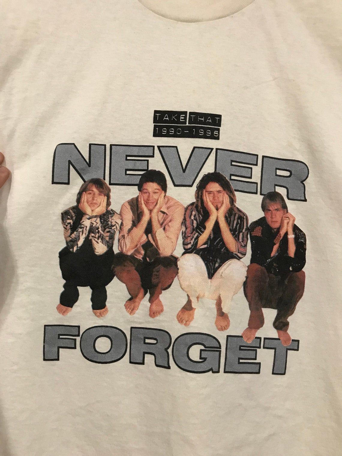 Vintage 90's Take That 1990-1998 Never Forget Robbie Williams shirt
