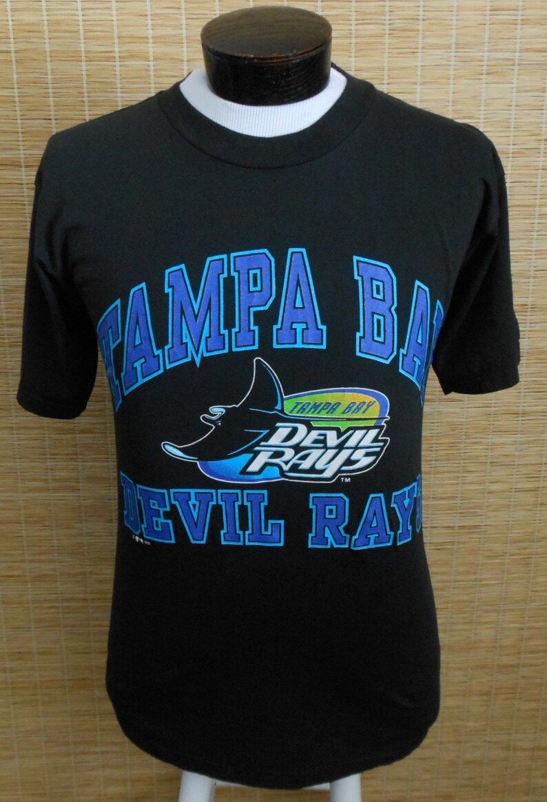 Vintage 90S Tampa Bay Short Sleeve Crewneck 1990S Devil Rays T Shirt Hip Hop Size Unisexmedium To Large