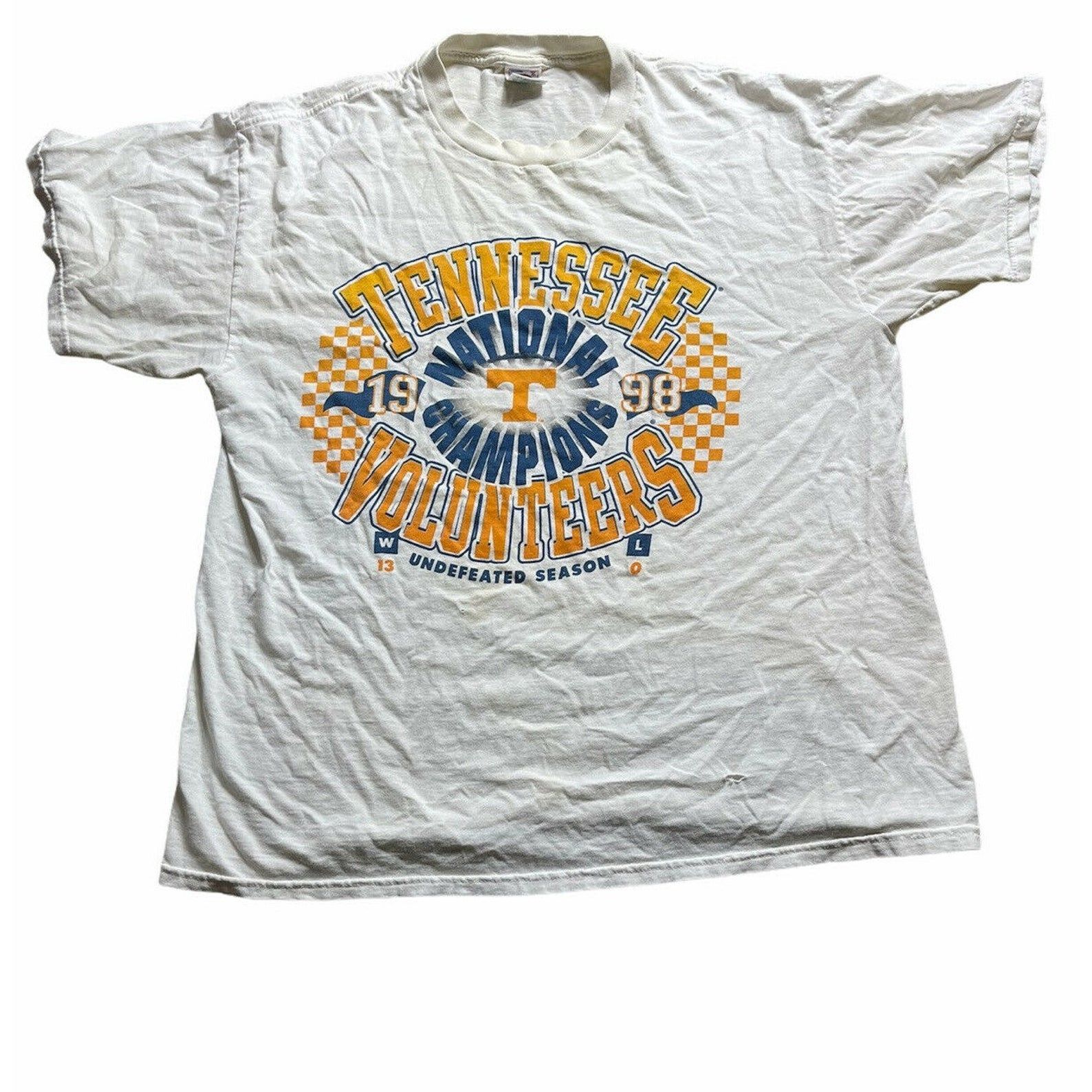 Vintage 90S Tennessee Vols 1998 Undeted Football Season Adult T-Shirt