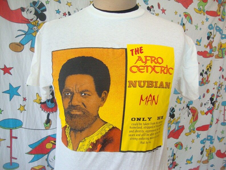 Vintage 90S The Afro Centric Nubian Man African Africa American Rap Hip Hop Concert Tour T Shirt