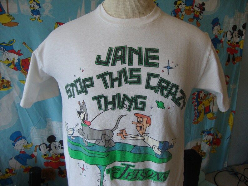 Vintage 90S The Jetsons Hanna Barbera Cartoon Jane Stop This Crazy Thing 1990 Tee White T Shirt