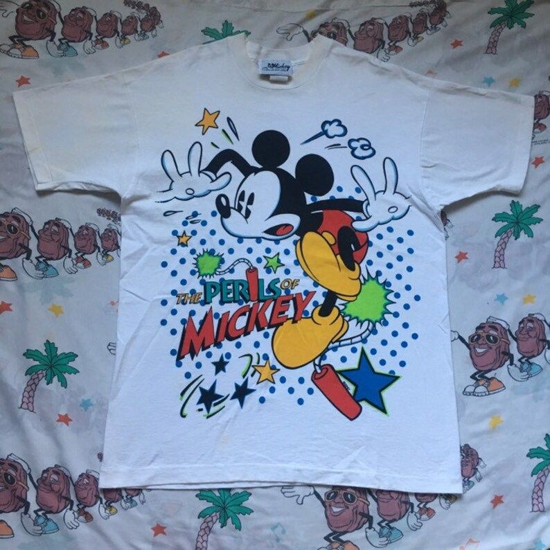 Vintage 90S The Perils Of Mickey T Shirt One Sizejerry Leigh Disney