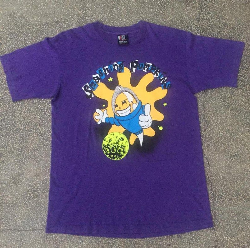 Vintage 90s The Smashing Pumpkins Artwork Drawing American Rock Band Shirt