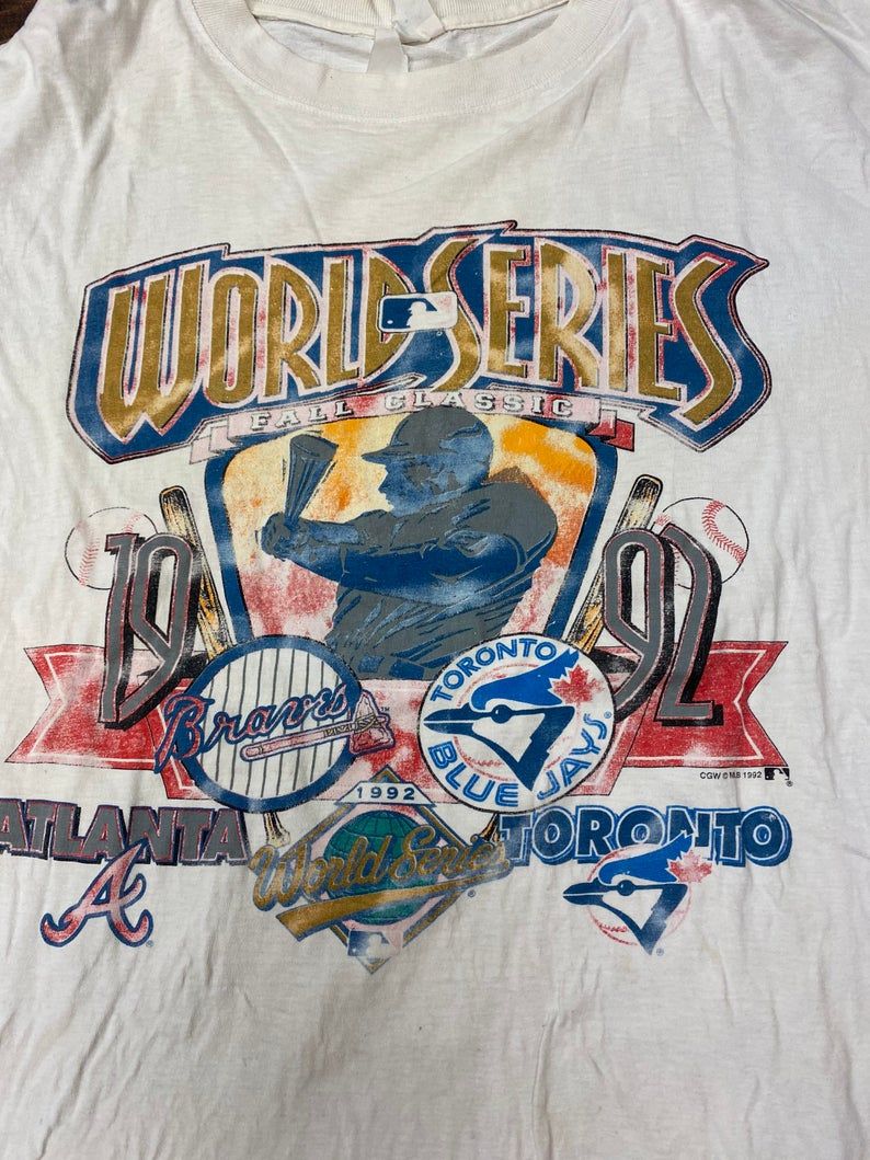 Vintage 90S Toronto Bluejays 1992 World Series Champions Shirt