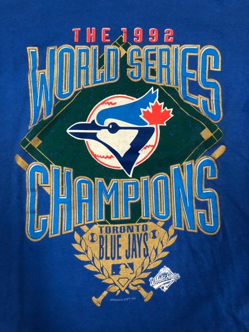 Vintage 90S Toronto Bluejays 1992 World Series Shirt