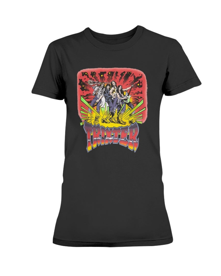 Vintage 90S Trixter American Hardrock Band 1990 91 Tour Ladies T Shirt 211214
