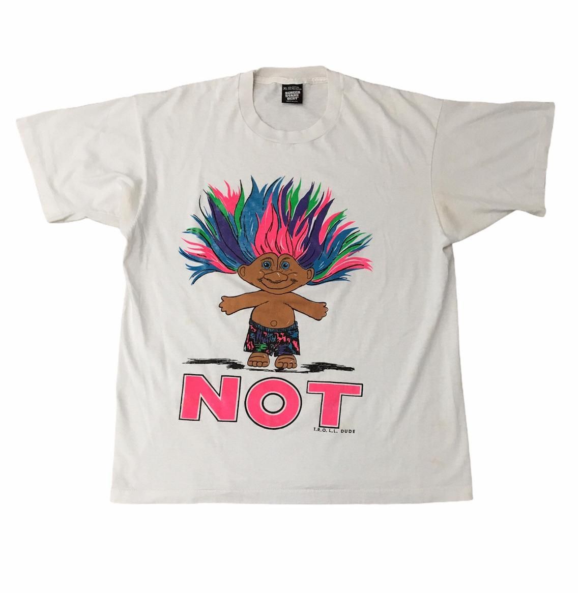 Vintage 90s Troll Doll Rainbow Hair shirt