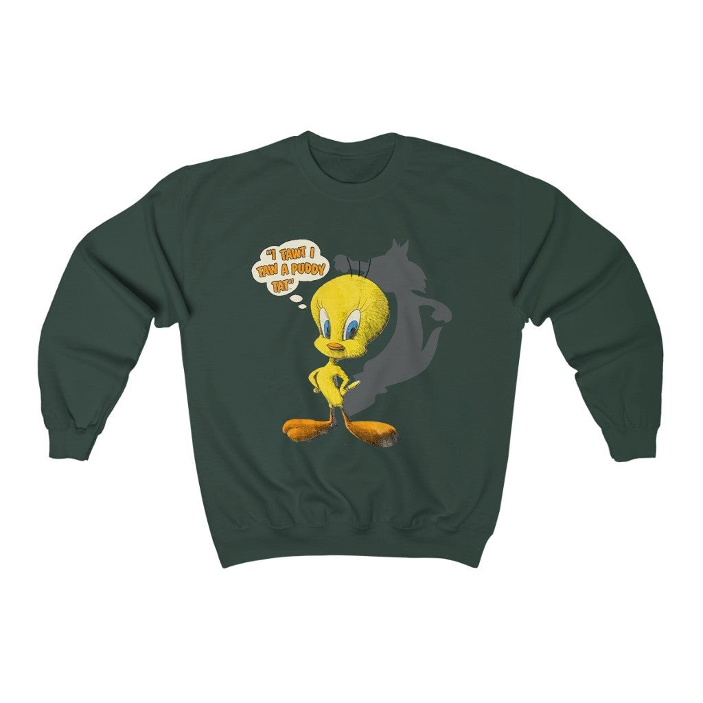 Vintage 90S Tweety Bird I Tawt Taw A Puddy Tat Sweatshirt 211230