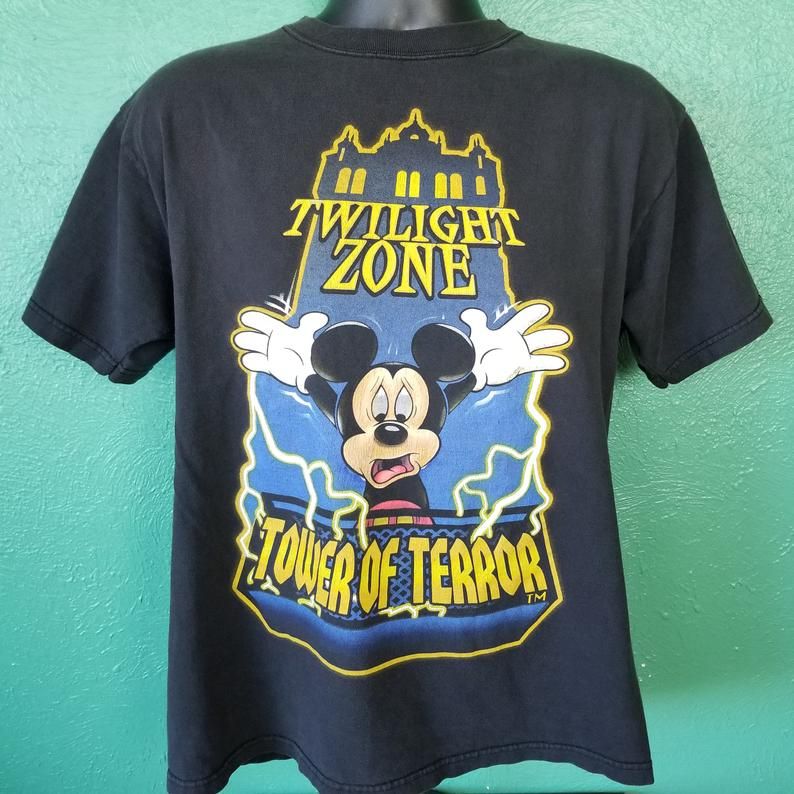 Vintage 90s Twilight Zone Tower of Terror I Survived Mickey Mouse Disney Shirt