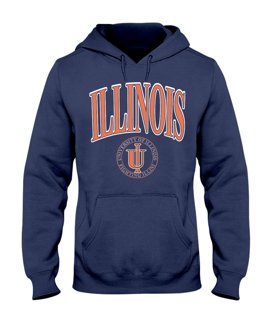 Vintage 90S University Of Illinois Fighting Illini Hoodie 210924