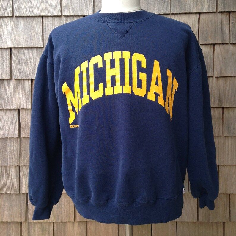 Vintage 90S University Of Michigan Wolverines Sweatshirt Largemedium Womens