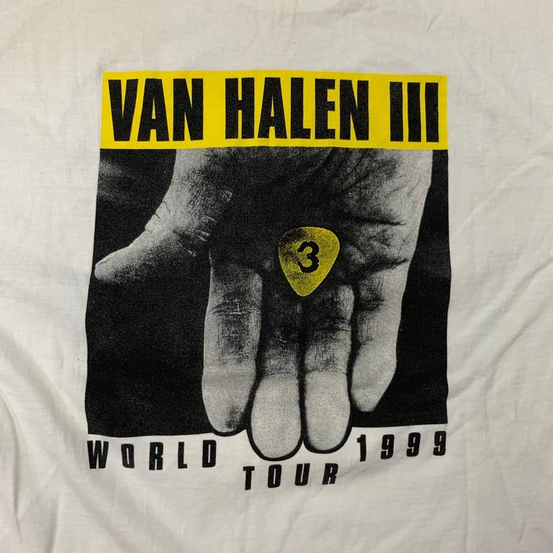 Vintage 90S Van Halen 3 World Tour 1999 Radio Signed Shirt