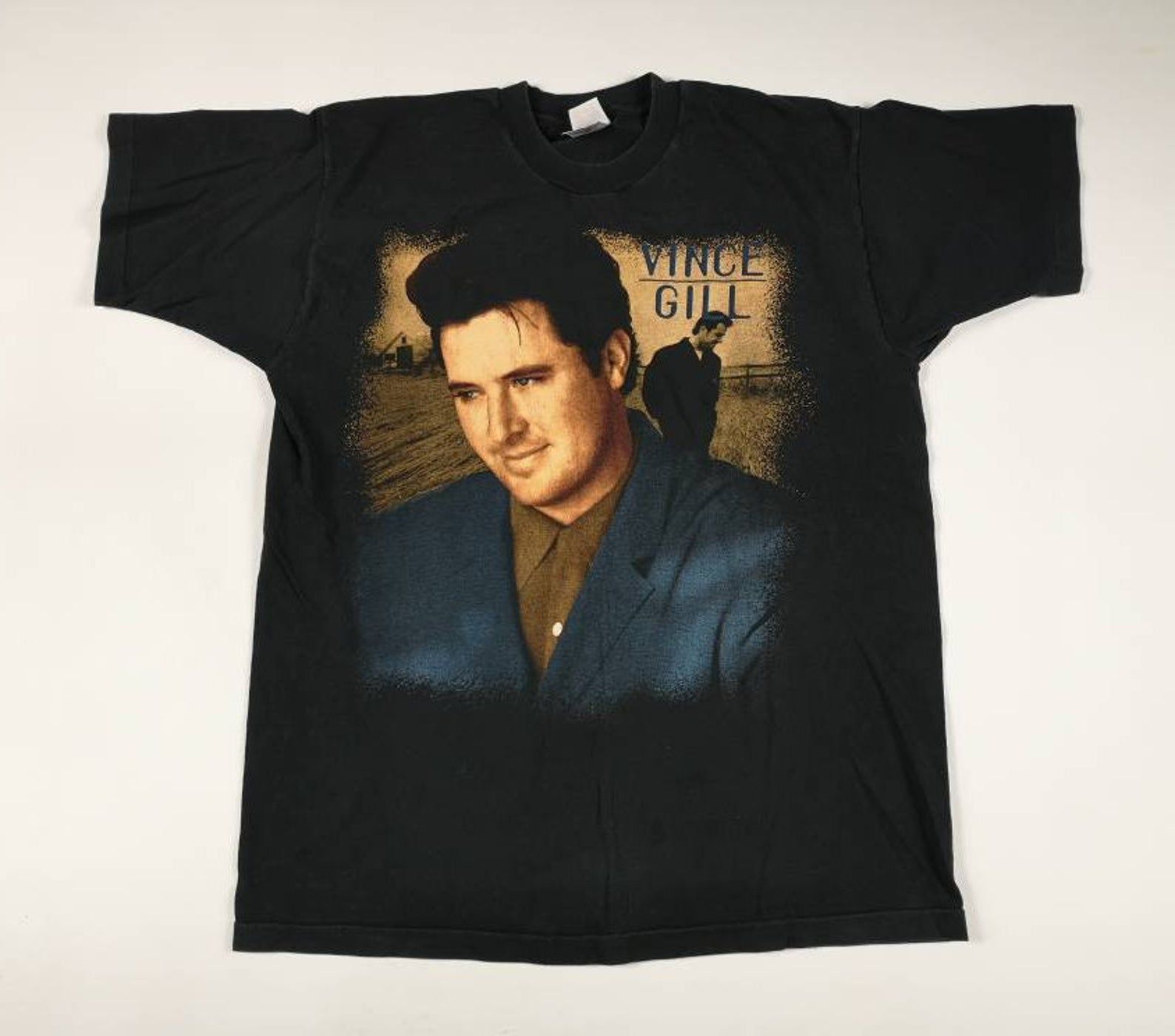 Vintage 90'S Vince Gill Country Music Superstar Double-Sided Concert T-Shirt Made In Usa