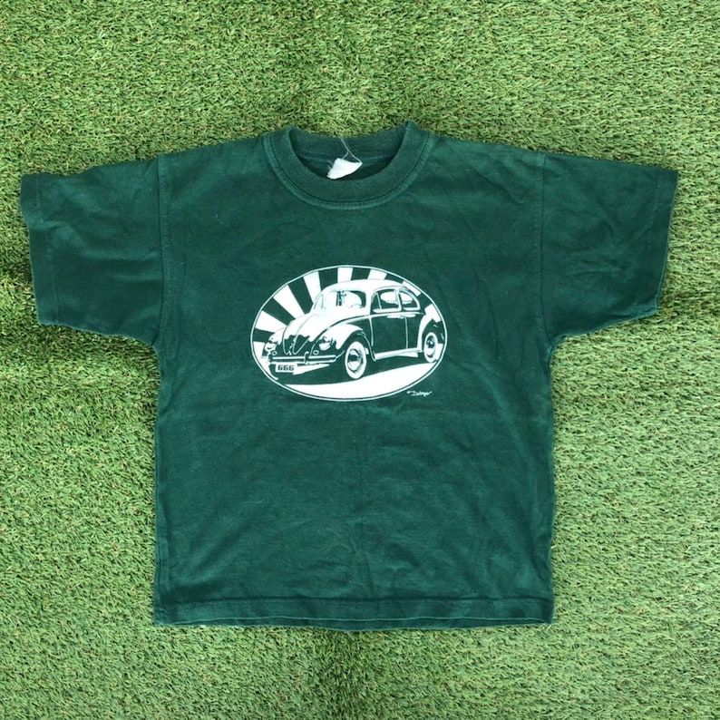 Vintage 90S Vw Beetle Green Womens Small Crop Top