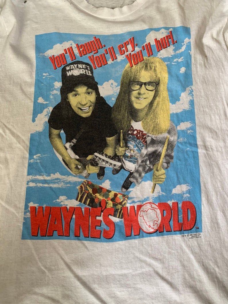 Vintage 90s Wayne??S World Distressed Shirt