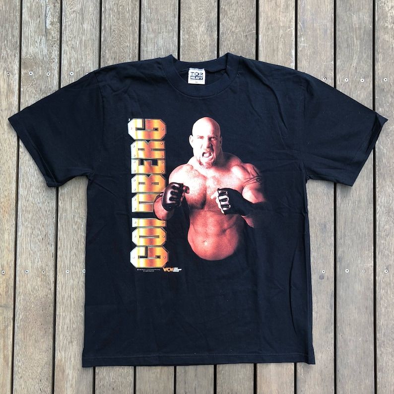 Vintage 90S Wcw Goldberg Wrestling Unisex Medium T Shirt Retro 1998 Bill Goldberg Summer Festival Sportswear World Championship Wrestling