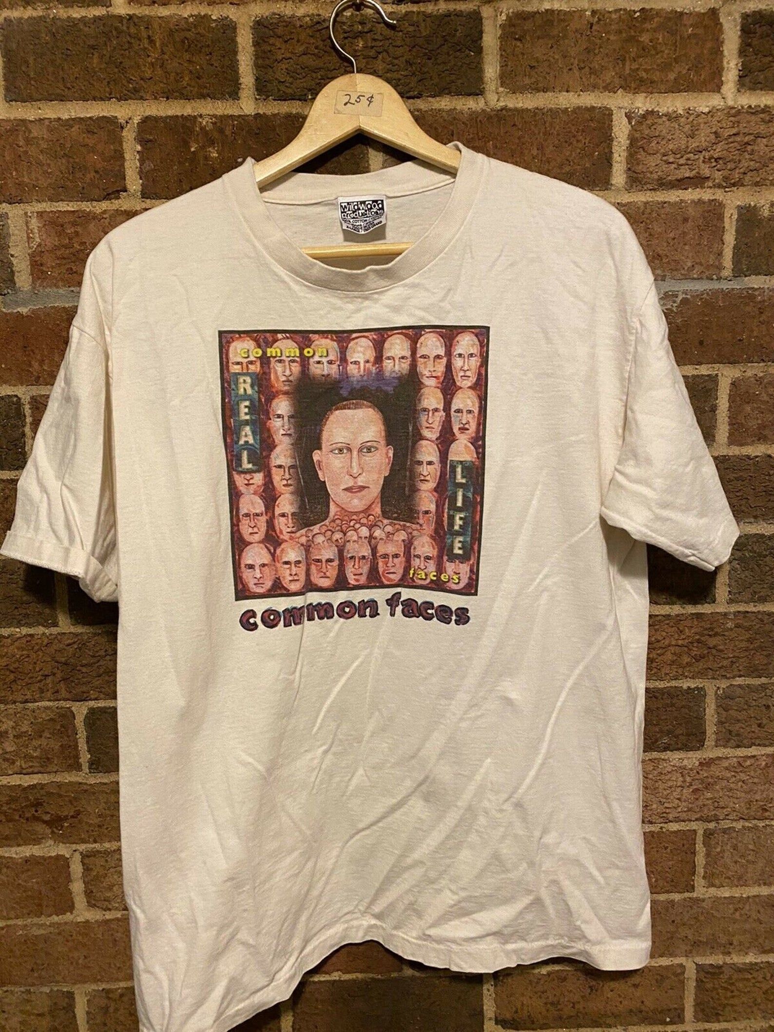 Vintage 90S Wildwood Productions The Common Faces Band Tour 3D Faces Tshirt