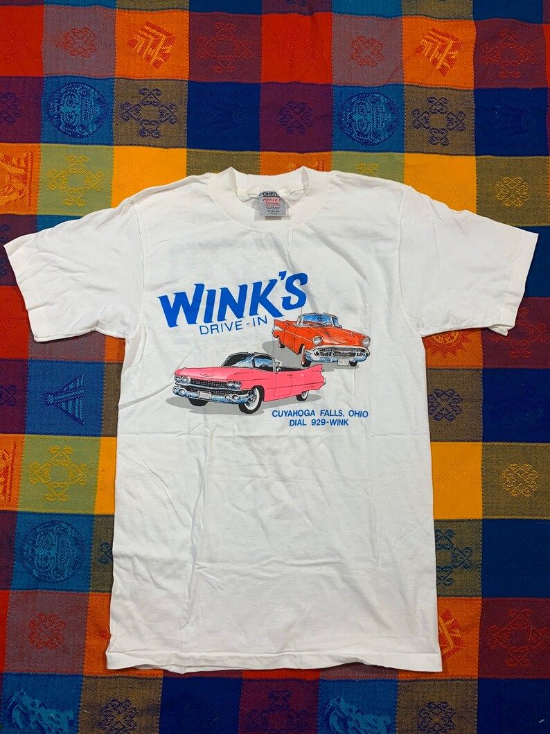 Vintage 90S Winks Drive In Cruise In Cleveland Cuyahoga Falls Classic Car Single Stitch Edium