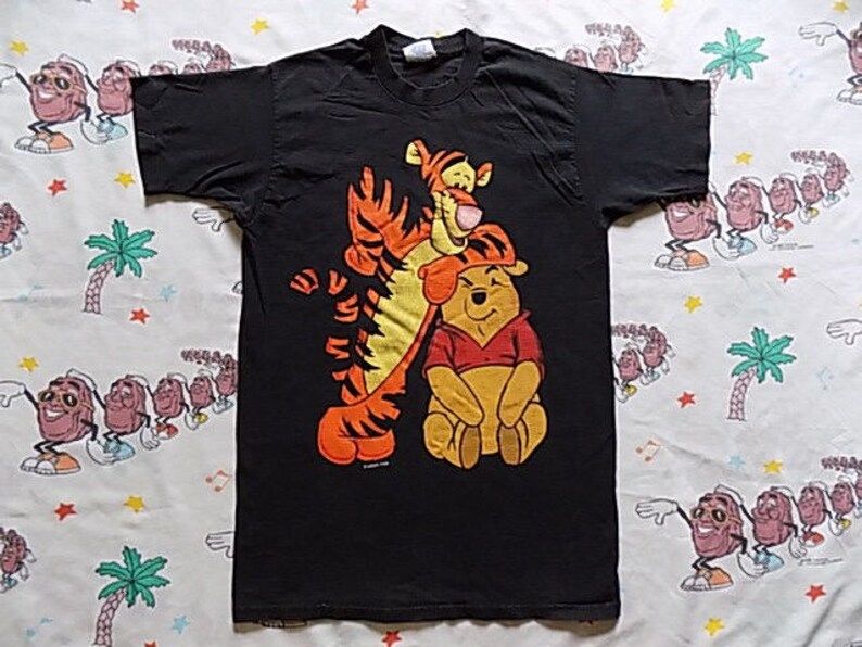 Vintage 90S Winnie The Pooh And Tigger T Shirt Edium Tall Pooh Bear Disney