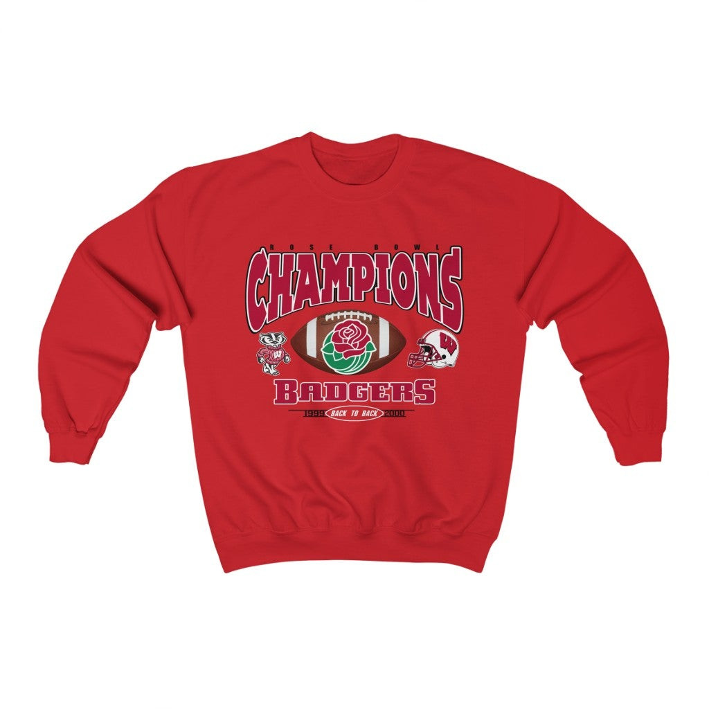 Vintage 90S Wisconsin Badgers Rose Bowl 19992000 Spellout Sweatshirt 211218
