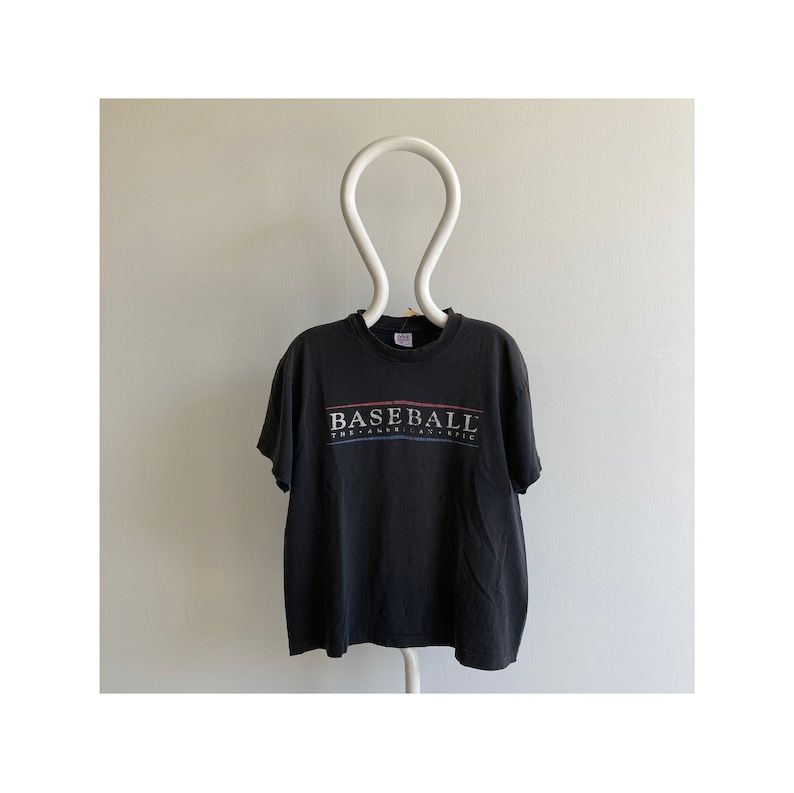 Vintage 90S Worn Faded Tattered Baseball The American Epic Rad T Shirt
