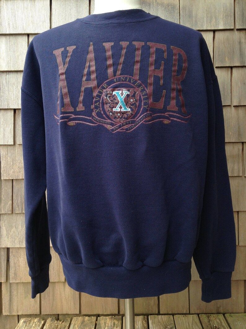 Vintage 90S Xavier Musketeers Sweatshirt Largexl University Jansport Made In Usa